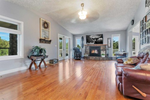 41421 Range Road 261, Rural Lacombe County, AB - Indoor Photo Showing Living Room With Fireplace