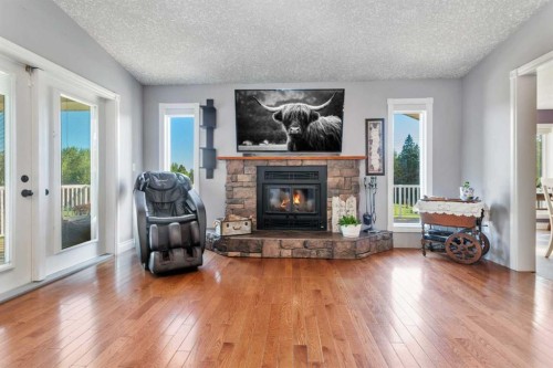 41421 Range Road 261, Rural Lacombe County, AB - Indoor Photo Showing Living Room With Fireplace