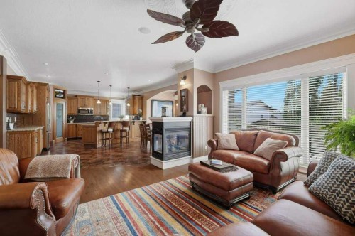 28 Oakdale Place, Red Deer, AB - Indoor Photo Showing Living Room With Fireplace