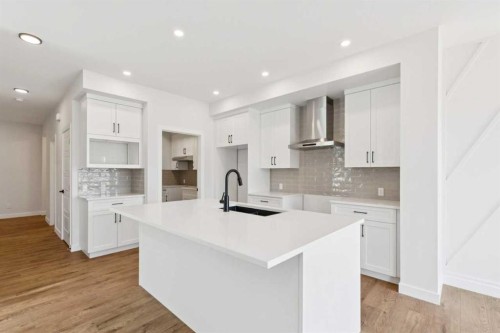 425 Lewiston Landing Ne, Calgary, AB - Indoor Photo Showing Kitchen With Upgraded Kitchen