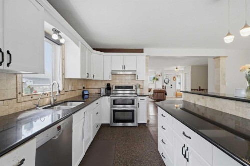 5 Westwood Crescent, Sylvan Lake, AB - Indoor Photo Showing Kitchen With Double Sink