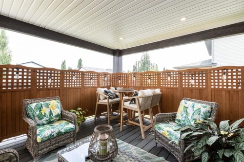 22 Napoleon Meadows Way, Innisfail, AB - Outdoor With Deck Patio Veranda With Exterior