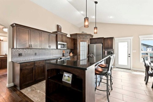 73 Maclean Close, Blackfalds, AB - Indoor Photo Showing Kitchen With Upgraded Kitchen