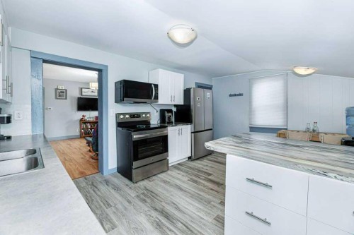 5003 48 Street, Innisfail, AB - Indoor Photo Showing Kitchen With Double Sink