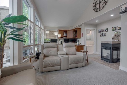 111 Selkirk Boulevard, Red Deer, AB - Indoor Photo Showing Living Room With Fireplace