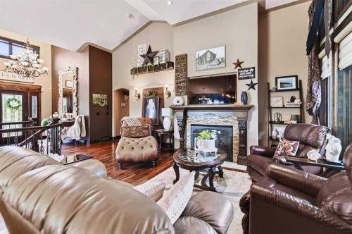 6297 Cronquist Drive, Red Deer, AB - Indoor Photo Showing Living Room With Fireplace