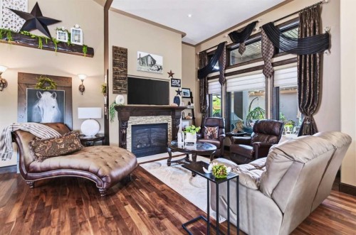 6297 Cronquist Drive, Red Deer, AB - Indoor Photo Showing Other Room With Fireplace