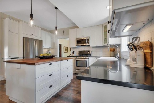 4815 49 Street, Clive, AB - Indoor Photo Showing Kitchen With Stainless Steel Kitchen With Upgraded Kitchen