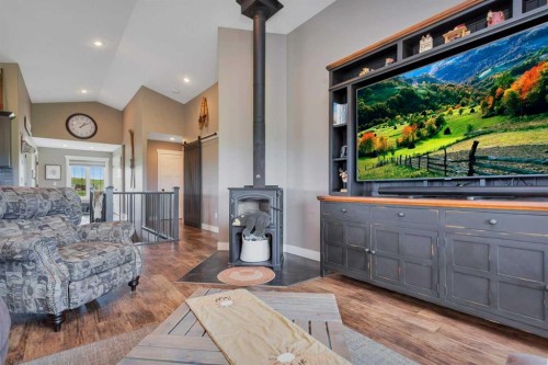 36035 Range Road 262, Rural Red Deer County, AB - Indoor Photo Showing Living Room With Fireplace