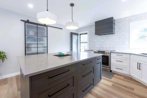 19 Royal Crescent, Lacombe, AB - Indoor Photo Showing Kitchen With Upgraded Kitchen