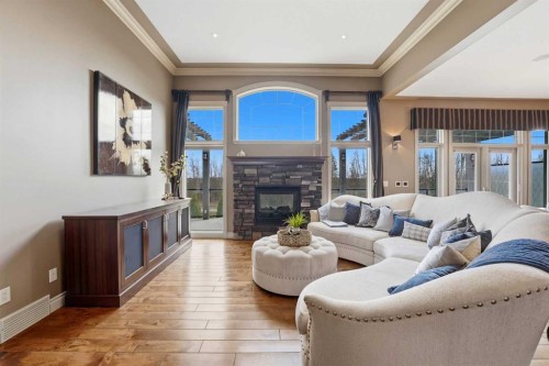 68 Oakwood Close, Red Deer, AB - Indoor Photo Showing Living Room With Fireplace