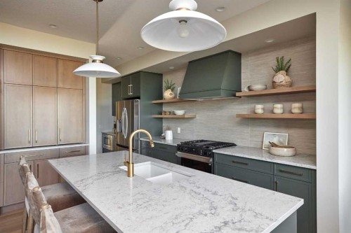 40 Shawnee Passage Sw, Calgary, AB - Indoor Photo Showing Kitchen With Upgraded Kitchen