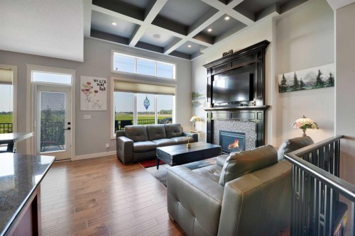 146 Sutherland Close, Red Deer, AB - Indoor Photo Showing Living Room With Fireplace