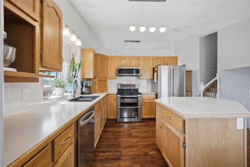 73 Duncan Crescent, Red Deer, AB - Indoor Photo Showing Kitchen With Stainless Steel Kitchen With Double Sink