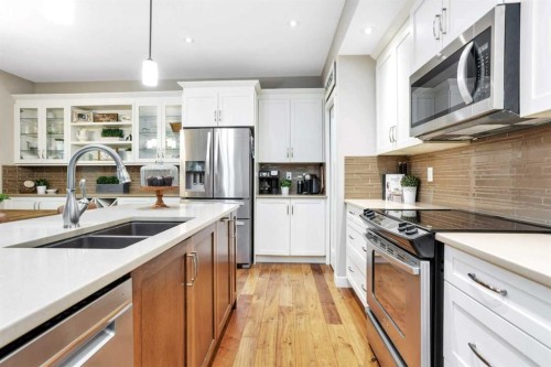 74 Lazaro Close, Red Deer, AB - Indoor Photo Showing Kitchen With Stainless Steel Kitchen With Double Sink With Upgraded Kitchen