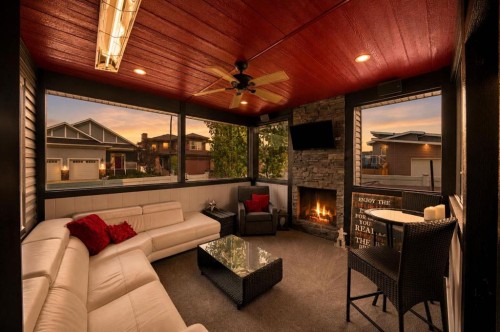 200 Vancouver Crescent, Red Deer, AB -  With Fireplace With Deck Patio Veranda With Exterior