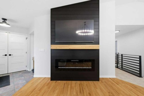 23 Dann Close, Red Deer, AB - Indoor Photo Showing Living Room With Fireplace