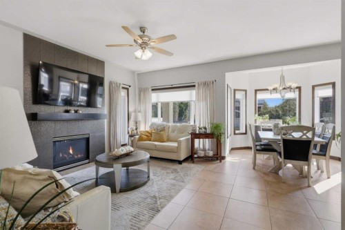 21 Leung Close, Red Deer, AB - Indoor Photo Showing Living Room With Fireplace
