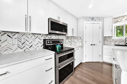 3313 42A Avenue Close, Red Deer, AB - Indoor Photo Showing Kitchen With Upgraded Kitchen