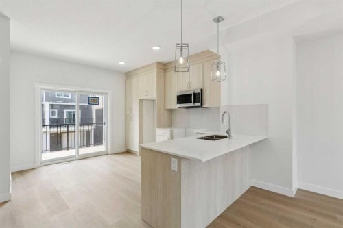 223-75 Cornerstone Row Ne, Calgary, AB - Indoor Photo Showing Kitchen With Double Sink With Upgraded Kitchen