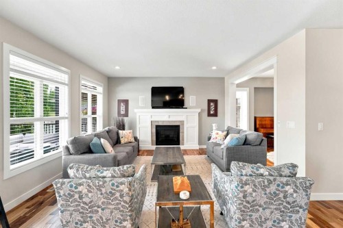 15 Sorensen Close, Red Deer, AB - Indoor Photo Showing Living Room With Fireplace