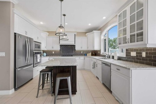 85 Grand Ave, Norglenwold, AB - Indoor Photo Showing Kitchen With Stainless Steel Kitchen With Upgraded Kitchen