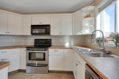 39 Terrace Heights Drive, Lacombe, AB - Indoor Photo Showing Kitchen With Double Sink
