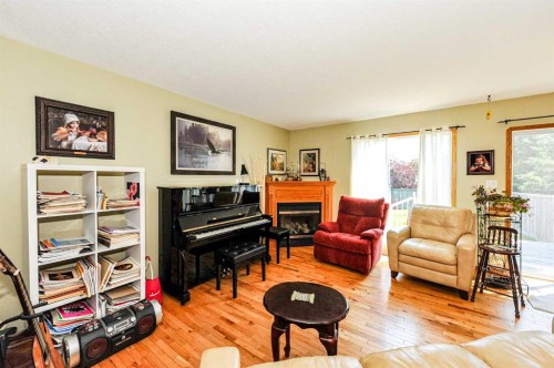 4009 69A Street Close, Camrose, AB - Indoor Photo Showing Living Room With Fireplace