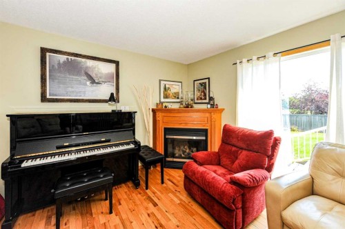 4009 69A Street Close, Camrose, AB - Indoor Photo Showing Living Room With Fireplace