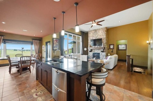 107A Wolf Run Drive, Rural Ponoka County, AB - Indoor With Fireplace