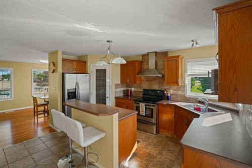 2502 Valleyview Drive, Camrose, AB - Indoor Photo Showing Kitchen With Double Sink