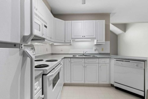 306-5435 Lakeshore Drive, Sylvan Lake, AB - Indoor Photo Showing Kitchen With Double Sink