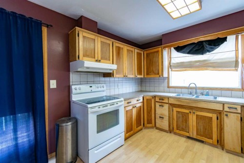 5005 53 Street, Castor, AB - Indoor Photo Showing Kitchen With Double Sink