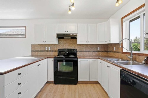 34 Keen Crescent, Red Deer, AB - Indoor Photo Showing Kitchen With Double Sink