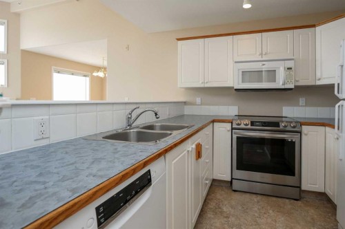 409-6118 53 Avenue, Red Deer, AB - Indoor Photo Showing Kitchen With Double Sink
