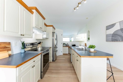 73 Ogilvie Close, Red Deer, AB - Indoor Photo Showing Kitchen With Double Sink