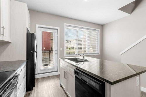702-125 Caribou Crescent, Red Deer, AB - Indoor Photo Showing Kitchen With Double Sink