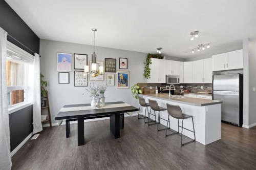 161 Crimson Court, Blackfalds, AB - Indoor Photo Showing Kitchen With Stainless Steel Kitchen With Upgraded Kitchen