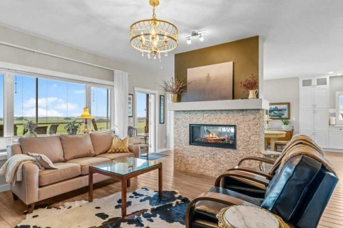 36408 Range Road 271, Rural Red Deer County, AB - Indoor Photo Showing Living Room With Fireplace