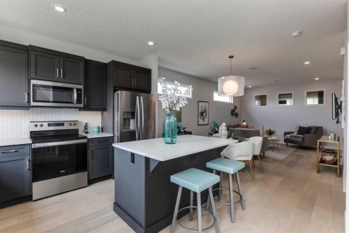 259 Chelsea Road, Chestermere, AB - Indoor Photo Showing Kitchen With Upgraded Kitchen