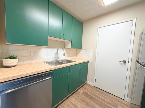 5946-45 A Avenue, Lacombe, AB - Indoor Photo Showing Kitchen With Double Sink