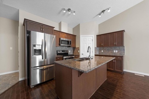 12-5021 34 Avenue, Camrose, AB - Indoor Photo Showing Kitchen With Double Sink With Upgraded Kitchen