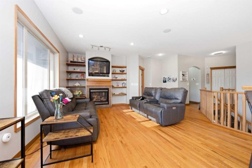 125 Ainsworth Crescent, Red Deer, AB - Indoor Photo Showing Living Room With Fireplace