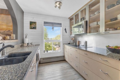 301-71 Cosgrove Crescent, Red Deer, AB - Indoor Photo Showing Kitchen With Double Sink