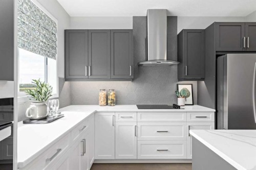 447 Chelsea Port Crossing, Chestermere, AB - Indoor Photo Showing Kitchen With Upgraded Kitchen