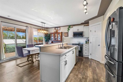 56 Jones Crescent, Red Deer, AB - Indoor Photo Showing Kitchen With Double Sink With Upgraded Kitchen