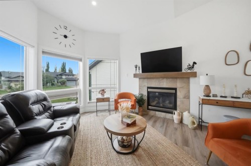 355 Duston Street, Red Deer, AB - Indoor Photo Showing Living Room With Fireplace