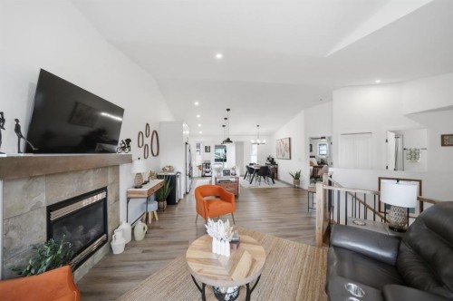 355 Duston Street, Red Deer, AB - Indoor Photo Showing Living Room With Fireplace