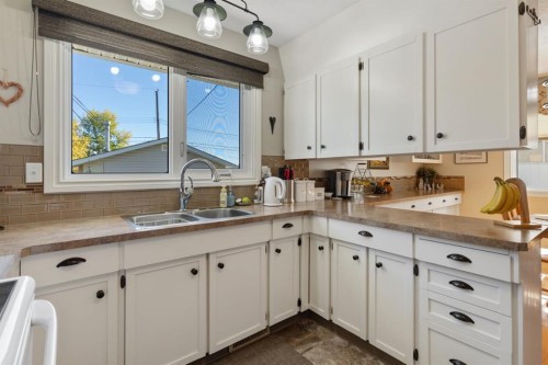 4609 45 Street, Camrose, AB - Indoor Photo Showing Kitchen With Double Sink
