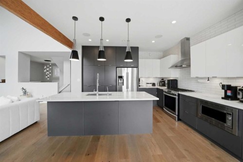 102 Longmire Close, Red Deer, AB - Indoor Photo Showing Kitchen With Stainless Steel Kitchen With Upgraded Kitchen